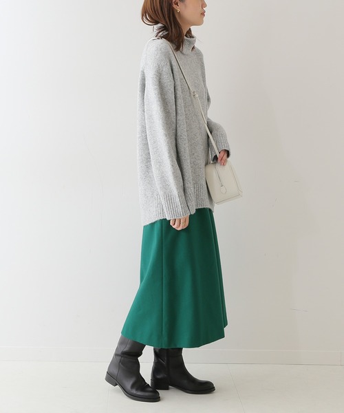 SLOBE IENA(スローブイエナ)の「Super100 ウォッシャブルフラノAラインスカート【手洗い可能】◆(スカート・レディース・ナチュラル/ブラック/グリーン・40/38/36)」の9枚目の写真