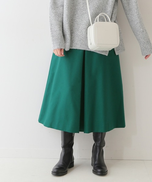 SLOBE IENA(スローブイエナ)の「Super100 ウォッシャブルフラノAラインスカート【手洗い可能】◆(スカート・レディース・ナチュラル/ブラック/グリーン・40/38/36)」の6枚目の写真