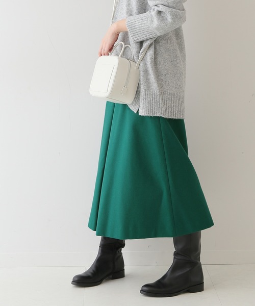 SLOBE IENA(スローブイエナ)の「Super100 ウォッシャブルフラノAラインスカート【手洗い可能】◆(スカート・レディース・ナチュラル/ブラック/グリーン・40/38/36)」の5枚目の写真