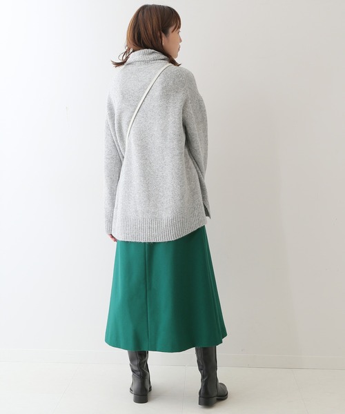 SLOBE IENA(スローブイエナ)の「Super100 ウォッシャブルフラノAラインスカート【手洗い可能】◆(スカート・レディース・ナチュラル/ブラック/グリーン・40/38/36)」の7枚目の写真