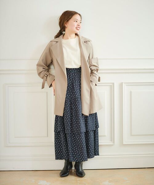 le.coeur blanc（ルクールブラン）の「ニュアンスショートトレンチコート（トレンチコート・レディース・モカ/ネイビー・36/38）」の7枚目の写真