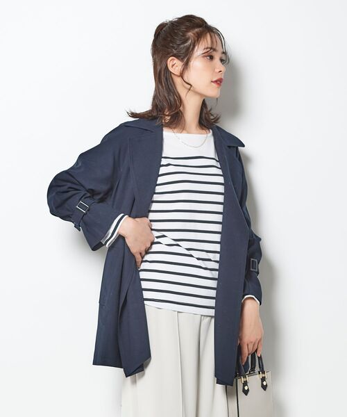 le.coeur blanc（ルクールブラン）の「ニュアンスショートトレンチコート（トレンチコート・レディース・モカ/ネイビー・36/38）」の9枚目の写真