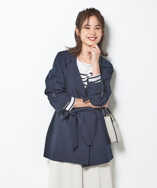 le.coeur blanc（ルクールブラン）の「ニュアンスショートトレンチコート（トレンチコート・レディース・モカ/ネイビー・36/38）」の15枚目の写真