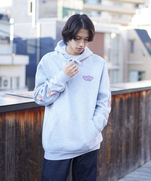 BROTHER MERLE（ブラザー マール）の「Betty 4.0 Hooded Pullover/BROTHER MERLE(ブラザーマール)袖プリントプルオーバーパーカー（パーカー・メンズ・ダークグリーン/ブラック/ヘザーグレー・SMALL/LARGE/X-LARGE/MEDIUM）」の13枚目の写真