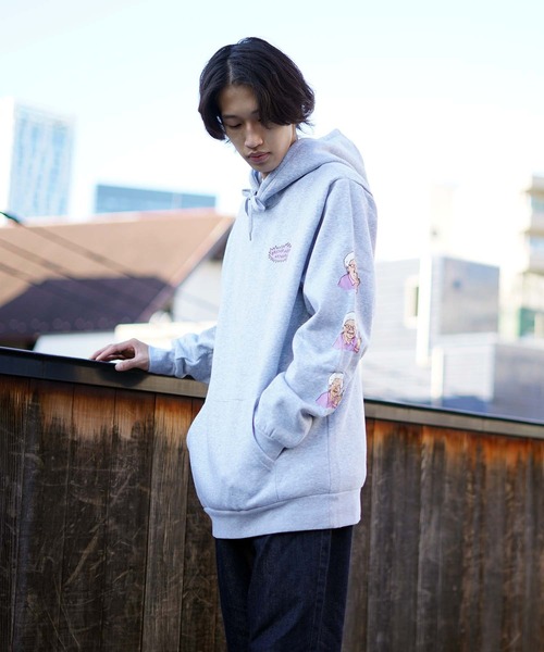 BROTHER MERLE（ブラザー マール）の「Betty 4.0 Hooded Pullover/BROTHER MERLE(ブラザーマール)袖プリントプルオーバーパーカー（パーカー・メンズ・ダークグリーン/ブラック/ヘザーグレー・SMALL/LARGE/X-LARGE/MEDIUM）」の14枚目の写真