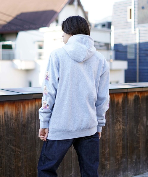 BROTHER MERLE（ブラザー マール）の「Betty 4.0 Hooded Pullover/BROTHER MERLE(ブラザーマール)袖プリントプルオーバーパーカー（パーカー・メンズ・ダークグリーン/ブラック/ヘザーグレー・SMALL/LARGE/X-LARGE/MEDIUM）」の15枚目の写真