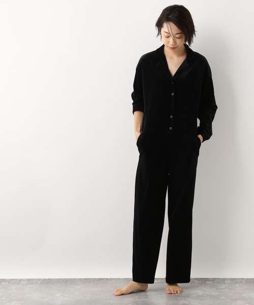 A part by（アパートバイ）の「【e/rm】ストレッチベロアオールインワン　238303（つなぎ/オールインワン・レディース・グリーン系その他5/ブラック・FREE）」の5枚目の写真