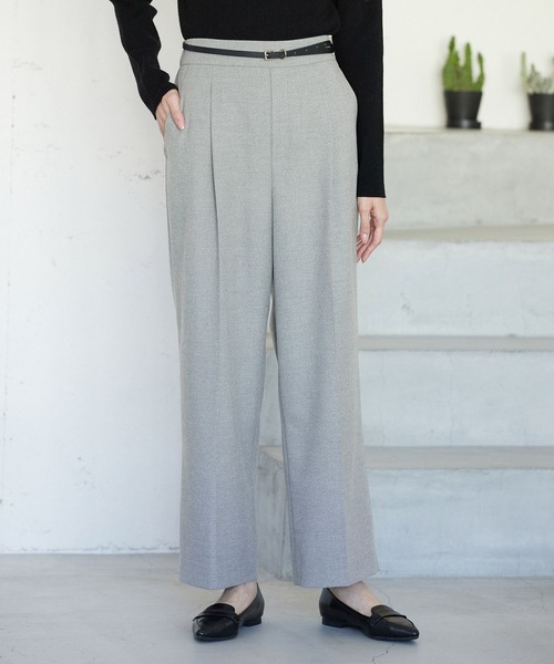 GLOBAL WORK（グローバルワーク）の「あったかウツクシストレートパンツ/215862（スラックス・レディース・グレー/ブラック/アイボリー/モカ/グリーン・LARGE/X-SMALL/MEDIUM/SMALL）」の4枚目の写真