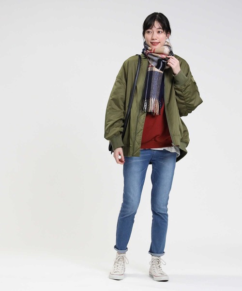 HONEYSUCKLE ROSE（ハニーサックルローズ）の「【HONEYSUCKLE ROSE】リバーシブルＭＡ－１（MA-1・レディース・オリーブ/ブラック/オフホワイト・M/L）」の21枚目の写真