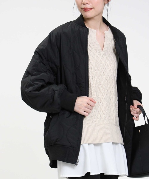 HONEYSUCKLE ROSE（ハニーサックルローズ）の「【HONEYSUCKLE ROSE】リバーシブルＭＡ－１（MA-1・レディース・オリーブ/ブラック/オフホワイト・M/L）」の19枚目の写真