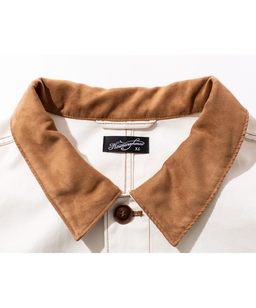 NineMicrophones（ナインマイクロフォンズ）の「COVERALL SHIRT（ブルゾン・メンズ・アイボリー/ブラック・MEDIUM/LARGE/X-LARGE）」の5枚目の写真
