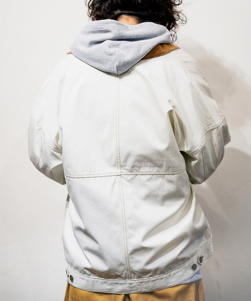 NineMicrophones（ナインマイクロフォンズ）の「COVERALL SHIRT（ブルゾン・メンズ・アイボリー/ブラック・MEDIUM/LARGE/X-LARGE）」の4枚目の写真