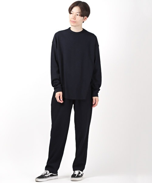 LUXSTYLE(ラグスタイル)の「ワッフルクルーネックロンT(Tシャツ/カットソー・メンズ・ブラック/ネイビー/チャコール/グレー/ホワイト・XL/L/M)」の7枚目の写真