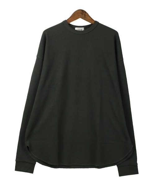 LUXSTYLE(ラグスタイル)の「ワッフルクルーネックロンT(Tシャツ/カットソー・メンズ・ブラック/ネイビー/チャコール/グレー/ホワイト・XL/L/M)」の11枚目の写真