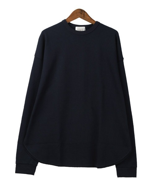 LUXSTYLE(ラグスタイル)の「ワッフルクルーネックロンT(Tシャツ/カットソー・メンズ・ブラック/ネイビー/チャコール/グレー/ホワイト・XL/L/M)」の12枚目の写真