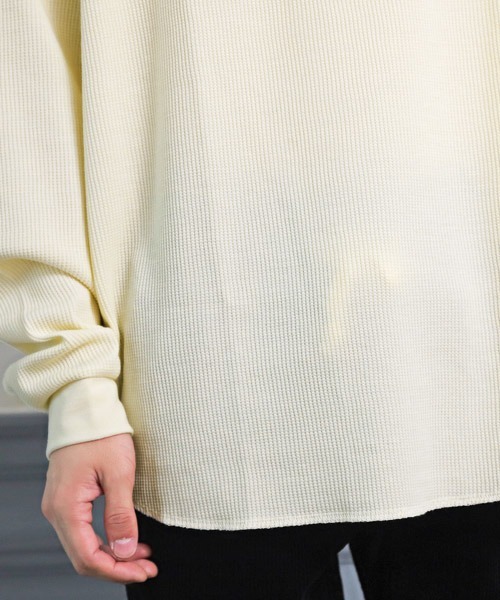 LUXSTYLE(ラグスタイル)の「ワッフルクルーネックロンT(Tシャツ/カットソー・メンズ・ブラック/ネイビー/チャコール/グレー/ホワイト・XL/L/M)」の14枚目の写真