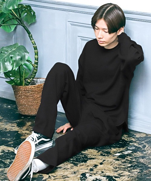 LUXSTYLE(ラグスタイル)の「ワッフルクルーネックロンT(Tシャツ/カットソー・メンズ・ブラック/ネイビー/チャコール/グレー/ホワイト・XL/L/M)」の16枚目の写真
