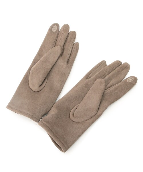 DRESKIP（ドレスキップ）の「◆フェイクスエードシンプルグローブ（手袋・レディース・ブラック/ベージュ/ワインレッド/ブラウン系その他・00）」の5枚目の写真