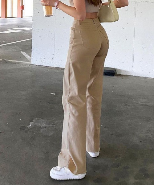 Opinion korean town（オピニオン コリアン タウン）の「HWフレアデニム（デニムパンツ・レディース・ブラック/ベージュ/ブラウン・S/M/L）」の14枚目の写真