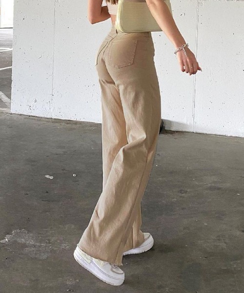 Opinion korean town（オピニオン コリアン タウン）の「HWフレアデニム（デニムパンツ・レディース・ブラック/ベージュ/ブラウン・S/M/L）」の13枚目の写真