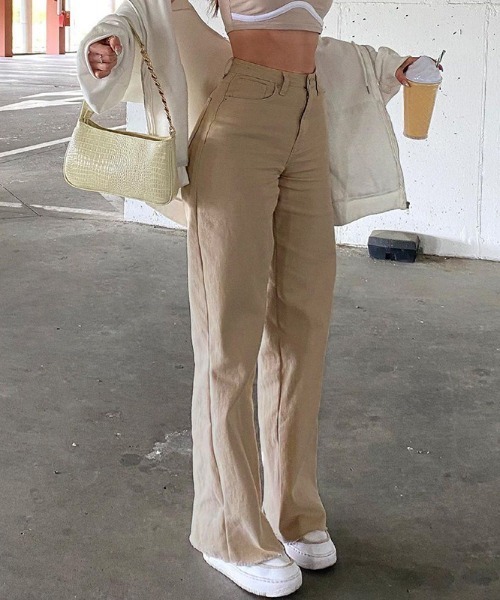 Opinion korean town（オピニオン コリアン タウン）の「HWフレアデニム（デニムパンツ・レディース・ブラック/ベージュ/ブラウン・S/M/L）」の11枚目の写真