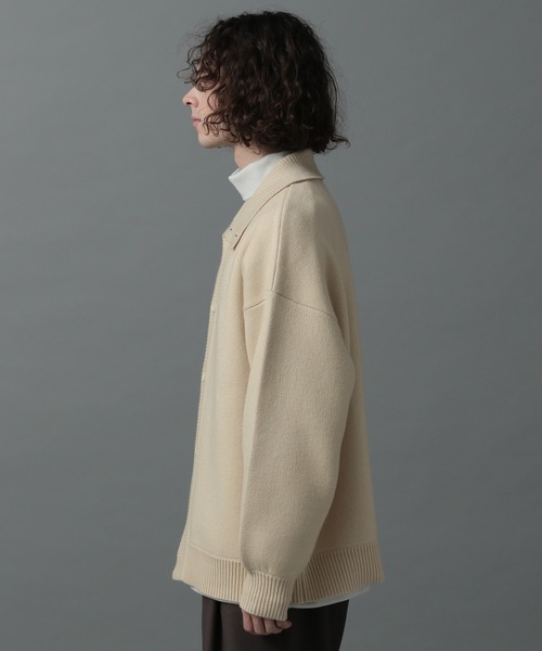 HARE（ハレ）の「2WAYニットカーディガン(HARE)（ニット/セーター・メンズ・ブラック/オフホワイト/ライトベージュ・SMALL/MEDIUM）」の10枚目の写真