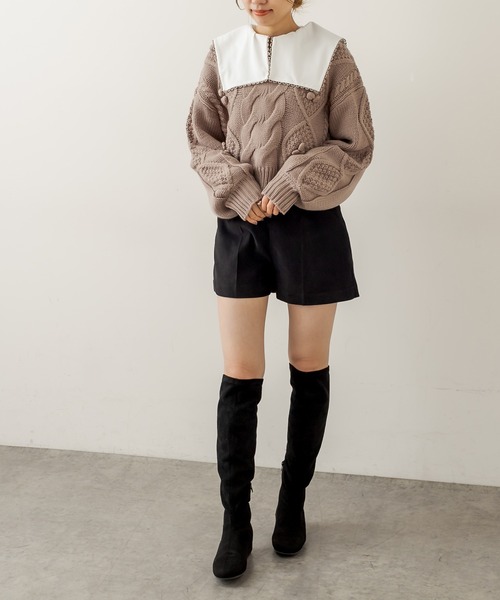 OLIVE des OLIVE（オリーブデオリーブ）の「美脚ショートパンツ（その他パンツ・レディース・ブラック/ベージュ/オフホワイト・FREE）」の21枚目の写真