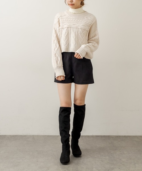 OLIVE des OLIVE（オリーブデオリーブ）の「美脚ショートパンツ（その他パンツ・レディース・ブラック/ベージュ/オフホワイト・FREE）」の16枚目の写真