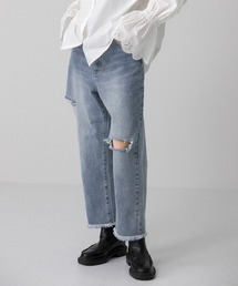 KBF | ダメージクロップドデニム(デニムパンツ)