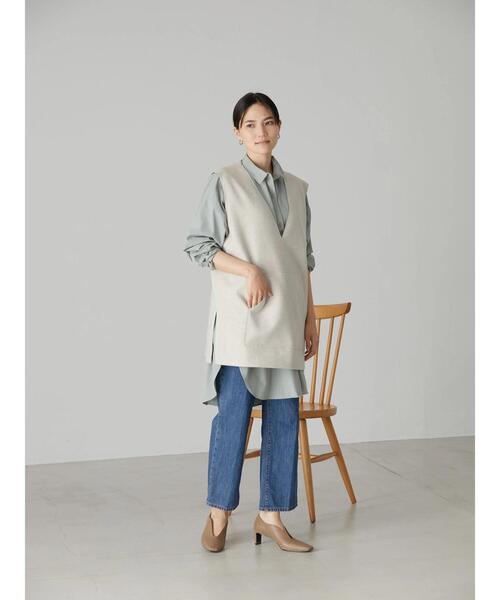 AMERICAN HOLIC(アメリカンホリック)の「Vネックポケット付きベスト(ベスト・レディース・ベージュ・M/L)」の18枚目の写真