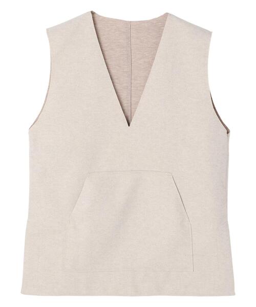 AMERICAN HOLIC(アメリカンホリック)の「Vネックポケット付きベスト(ベスト・レディース・ベージュ・M/L)」の5枚目の写真