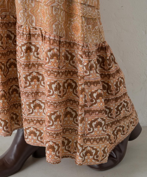 Kastane(カスタネ)の「ボヘラティアードワンピース(ワンピース・レディース・パープル/イエロー・FREE)」の8枚目の写真