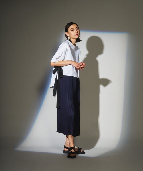 GRACE CLASS（グレースクラス）の「プリーツコンビTeeワンピース（ワンピース・レディース・ネイビー/ミント・36）」の11枚目の写真