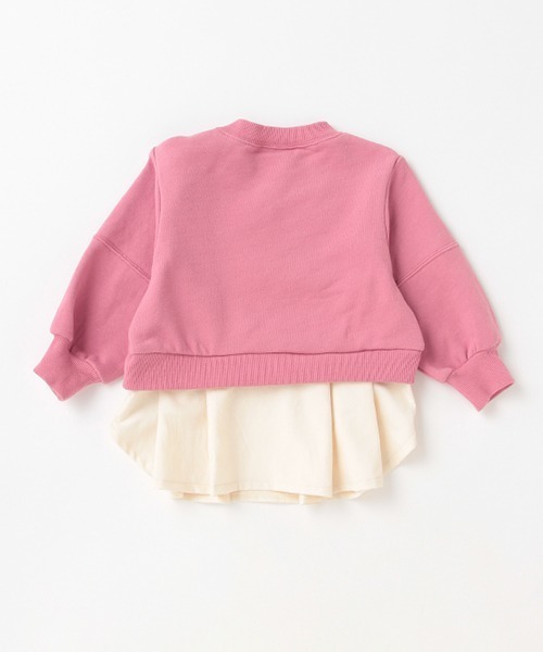 petit main（プティマイン）の「【リンク】裾シャツショート丈トレーナー（スウェット・キッズ・ピンク/ベージュ/ブラック・80ｃｍ/90cm/100cm/110cm/120cm/130cm）」の6枚目の写真