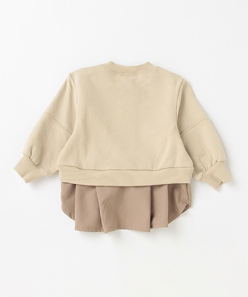 petit main（プティマイン）の「【リンク】裾シャツショート丈トレーナー（スウェット・キッズ・ピンク/ベージュ/ブラック・80ｃｍ/90cm/100cm/110cm/120cm/130cm）」の7枚目の写真