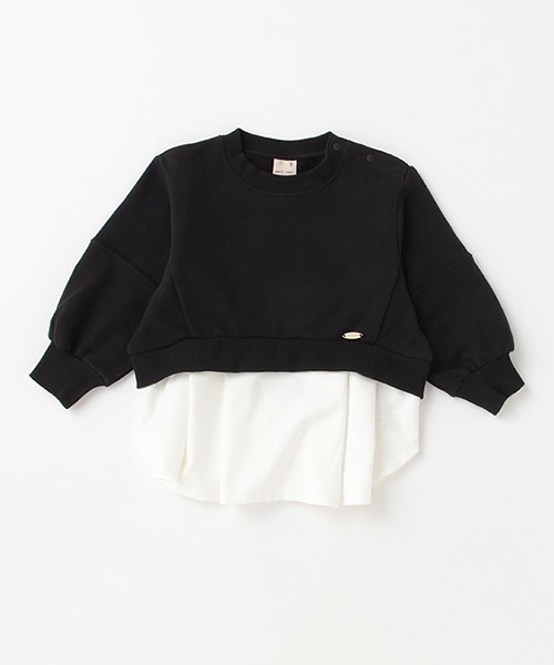 petit main（プティマイン）の「【リンク】裾シャツショート丈トレーナー（スウェット・キッズ・ピンク/ベージュ/ブラック・80ｃｍ/90cm/100cm/110cm/120cm/130cm）」の17枚目の写真