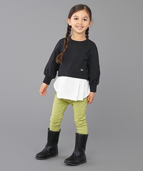 petit main（プティマイン）の「【リンク】裾シャツショート丈トレーナー（スウェット・キッズ・ピンク/ベージュ/ブラック・80ｃｍ/90cm/100cm/110cm/120cm/130cm）」の15枚目の写真