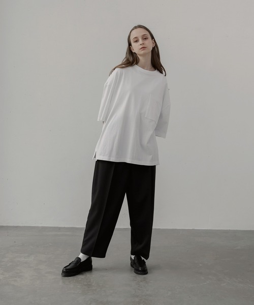 remer(リメール)の「loose Relax pocket Tee / ルーズリラックスポケットTee(Tシャツ/カットソー・メンズ・ホワイト/ブラック/ダークブルー/グレイッシュベージュ・SMALL/MEDIUM/LARGE)」の9枚目の写真