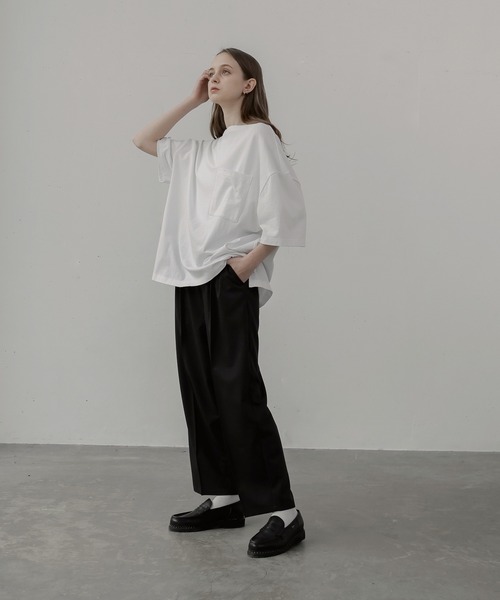 remer(リメール)の「loose Relax pocket Tee / ルーズリラックスポケットTee(Tシャツ/カットソー・メンズ・ホワイト/ブラック/ダークブルー/グレイッシュベージュ・SMALL/MEDIUM/LARGE)」の8枚目の写真