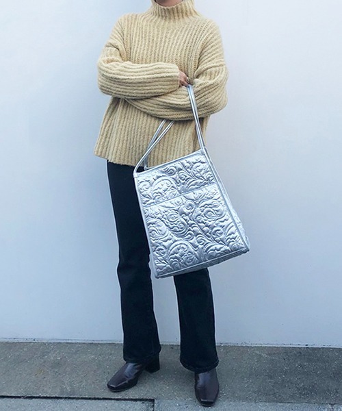 CONTROL FREAK / CTFK（コントロールフリーク）の「CONTROL FREAK(コントロールフリーク)ペイズリーキルトトート（トートバッグ・レディース・ブラック/シルバー/ブルー/アイボリー/ベージュ/グレー・FREE）」の9枚目の写真