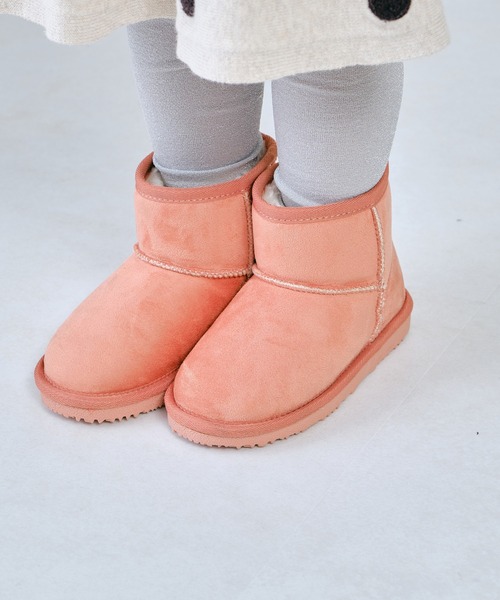 ORiental TRaffic（オリエンタルトラフィック）の「切替ムートンブーツ K-133（ブーツ・キッズ・ピンク/キャメル/ブラック/グレー・15.0cm/17.0cm/19.0cm/16.0cm/18.0cm/20.0cm）」の4枚目の写真