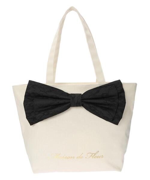 Maison de Fleur♡ブラックリボンレースバッグ メゾン ド フルール Maison de FLEUR レースクリアリボン