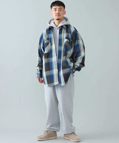 BEAMS（ビームス）の「BEAMS / ヘビーネル チェック イージー ワークシャツ（シャツ/ブラウス・メンズ・イエロー/オレンジ・SMALL/MEDIUM/LARGE/X-LARGE）」の4枚目の写真