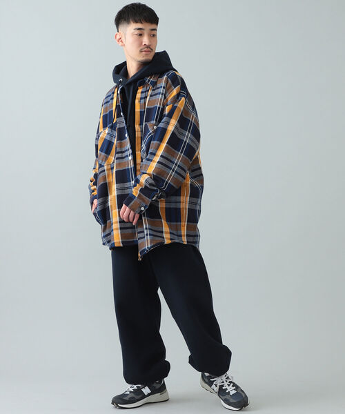 BEAMS（ビームス）の「BEAMS / ヘビーネル チェック イージー ワークシャツ（シャツ/ブラウス・メンズ・イエロー/オレンジ・SMALL/MEDIUM/LARGE/X-LARGE）」の8枚目の写真