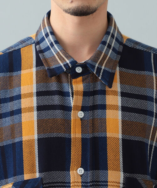 BEAMS（ビームス）の「BEAMS / ヘビーネル チェック イージー ワークシャツ（シャツ/ブラウス・メンズ・イエロー/オレンジ・SMALL/MEDIUM/LARGE/X-LARGE）」の14枚目の写真