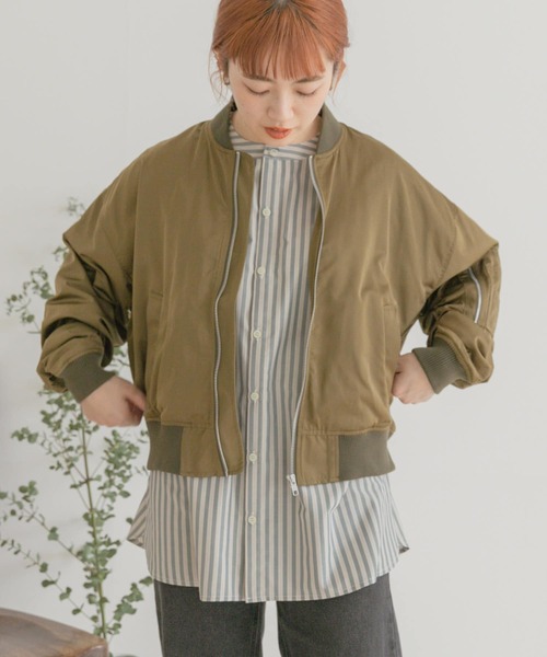 ITEMS URBANRESEARCH(アイテムズ アーバンリサーチ)の「MA-1(MA-1・レディース・ブラック/カーキ・FREE)」の7枚目の写真