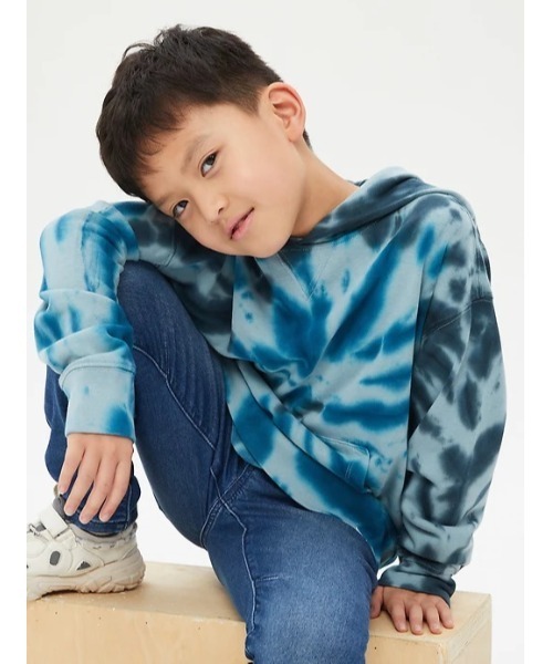 GAP(ギャップ)の「カーボナイズド フレンチテリー オーバーサイズ パーカー (キッズ)(パーカー・キッズ・ブルー/ラベンダー・S/M/L/XL/XXL)」の11枚目の写真