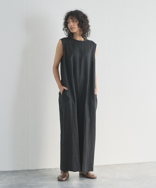 audrey and john wad（オードリーアンドジョンワッド）の「【Audrey and John Wad】リネンキャンバスノースリーブサロペット（サロペット/オーバーオール・レディース・ブラック/グレイッシュベージュ/グレイッシュブルー・S/M）」の21枚目の写真