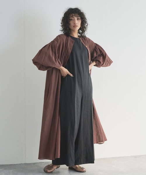 audrey and john wad（オードリーアンドジョンワッド）の「【Audrey and John Wad】リネンキャンバスノースリーブサロペット（サロペット/オーバーオール・レディース・ブラック/グレイッシュベージュ/グレイッシュブルー・S/M）」の12枚目の写真