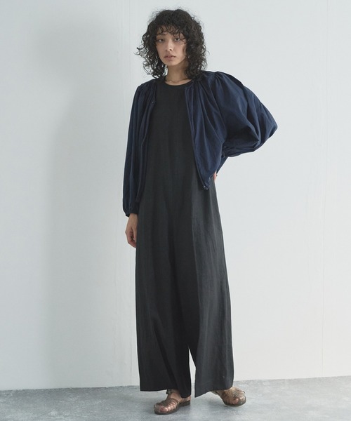 audrey and john wad（オードリーアンドジョンワッド）の「【Audrey and John Wad】リネンキャンバスノースリーブサロペット（サロペット/オーバーオール・レディース・ブラック/グレイッシュベージュ/グレイッシュブルー・S/M）」の9枚目の写真